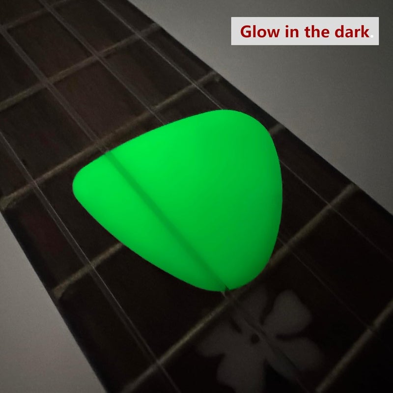 Wingo قلادات جيتار مع قبضة مطبوعة، قلادات غير قابلة للانزلاق بتصميم محكم 5 عبوات (073، 088، 1.0، 1.25، 1.5 مم) لجيتار أكوستيك وكهربائي وباس - لون أبيض. - Image 5